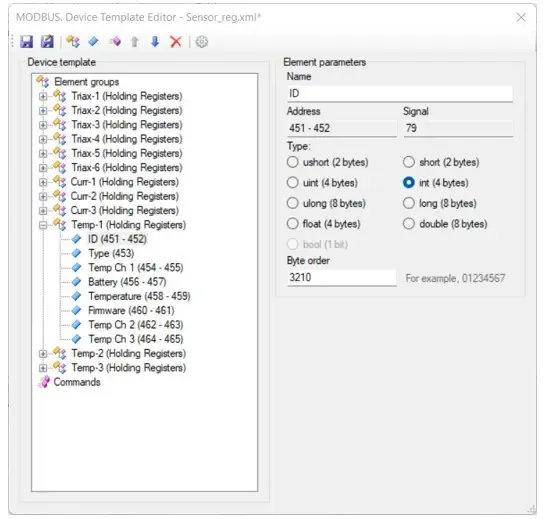 Configuración del registro de datos de RapidSCADA con asignaciones de espacio de memoria para los sensores PHANTOM®